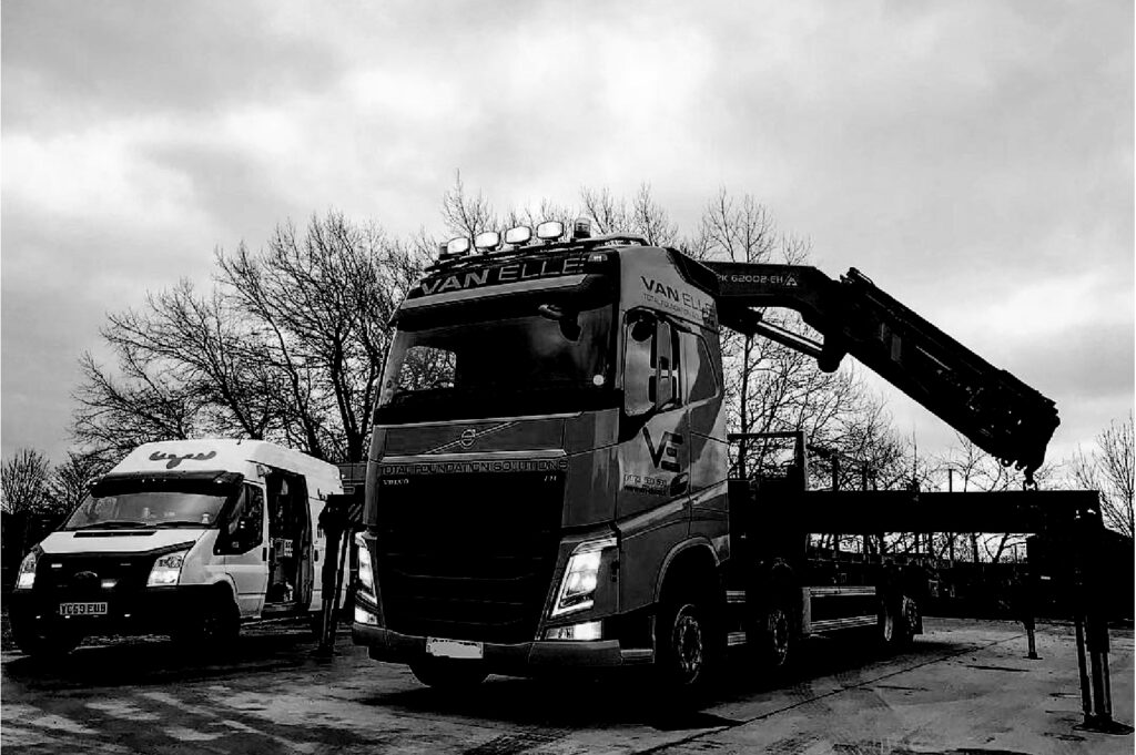 Van with hiab crane